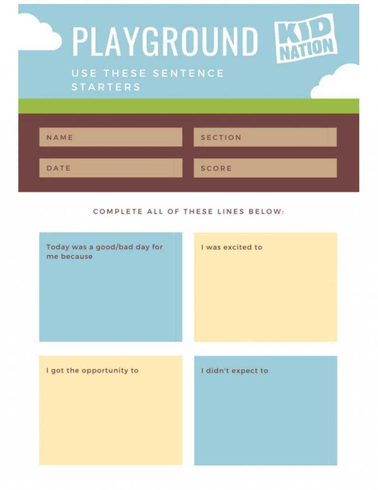 Playground Lesson Plan KidNation