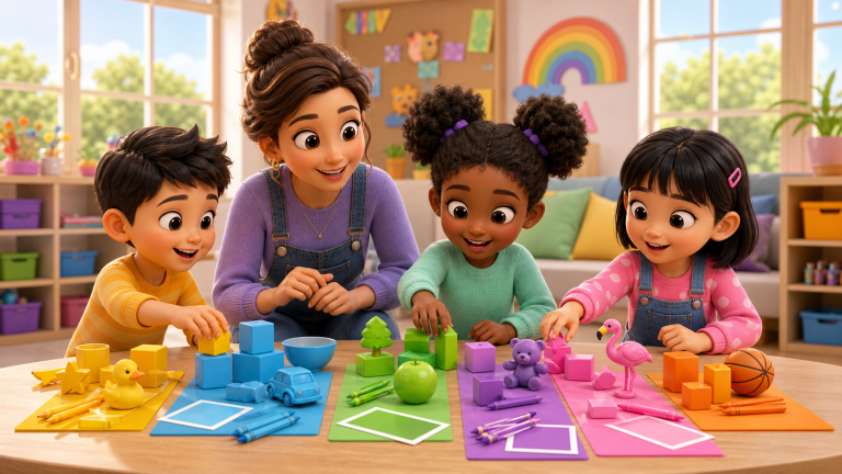 Colors activity for kids in polished KidNation 3D style