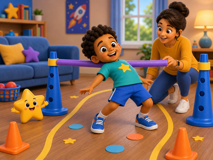 KidNation style child starting a safe movement game