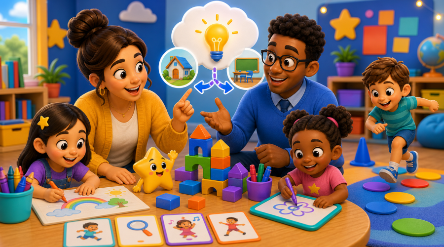 KidNation style parent and teacher sharing flexible kid-friendly activities