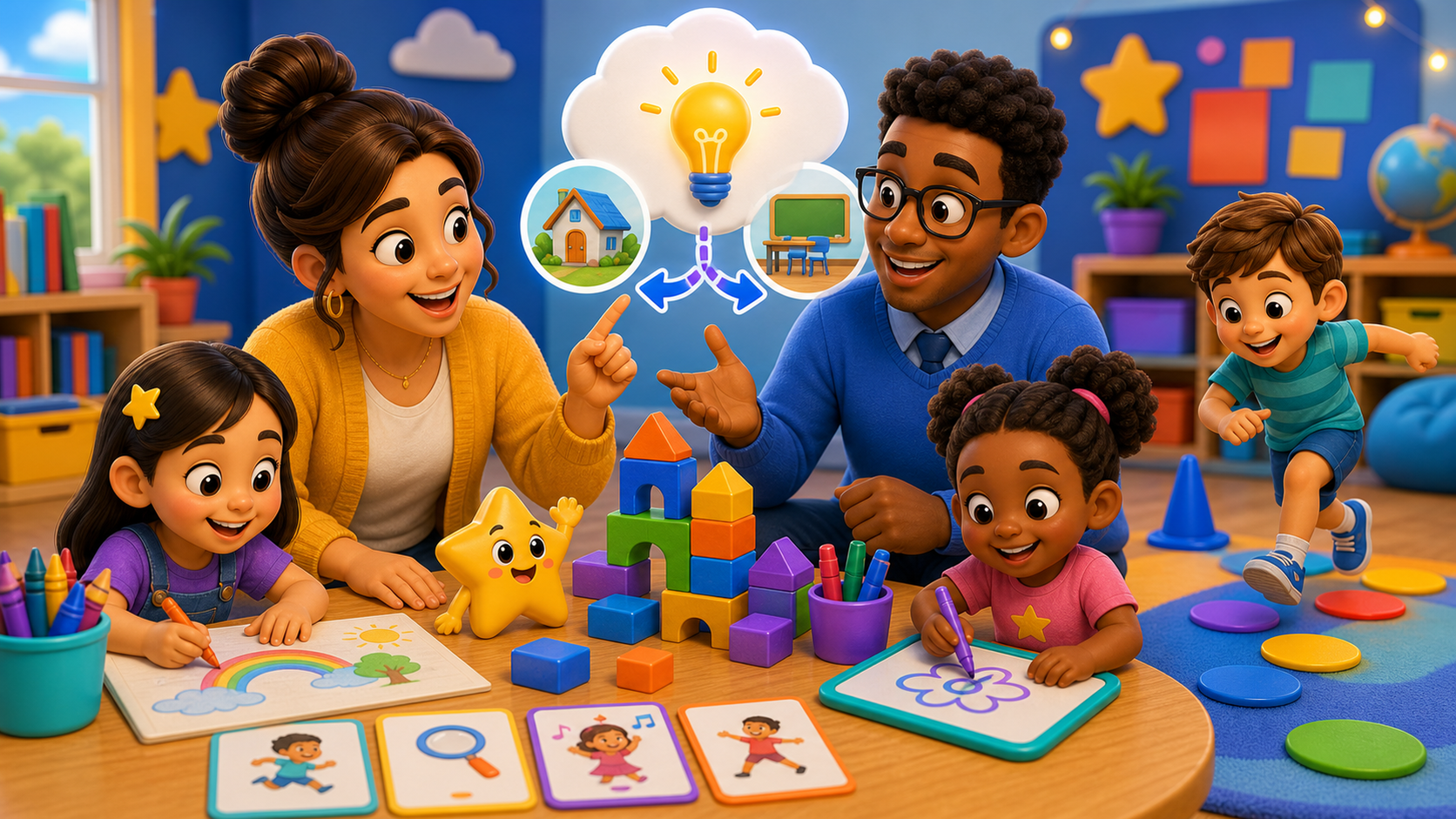 KidNation style parent and teacher sharing flexible kid-friendly activities