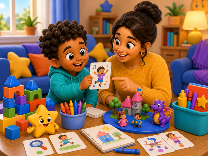 KidNation style parent and child adapting a simple activity at home