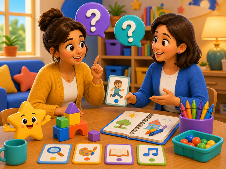 KidNation style parent and teacher answering kid-friendly activity questions