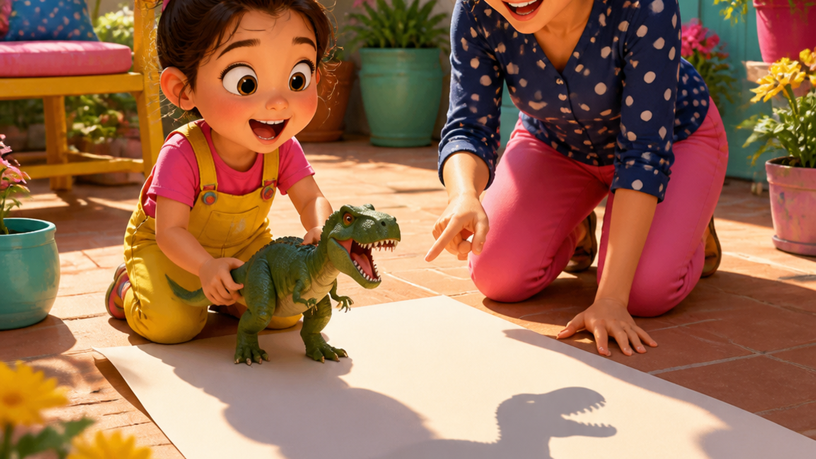 A Backyard Shadow Tracing Activity for Kids — guided practice