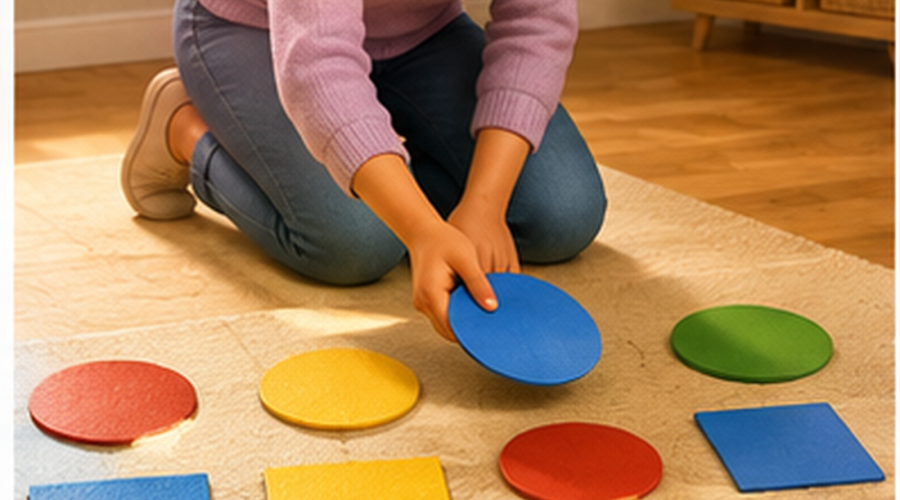 An Indoor Color-and-Shape Sorting Relay for Kids — activity introduction