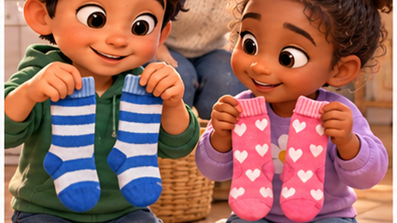 A Sock-Pairing Helper Routine for Kids — guided practice