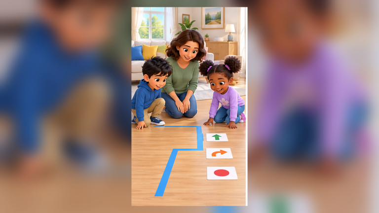 A Tape Path Direction Game for Kids — activity introduction