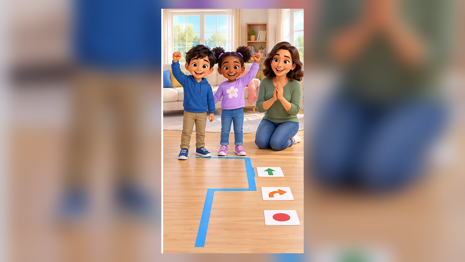 A Tape Path Direction Game for Kids — positive result