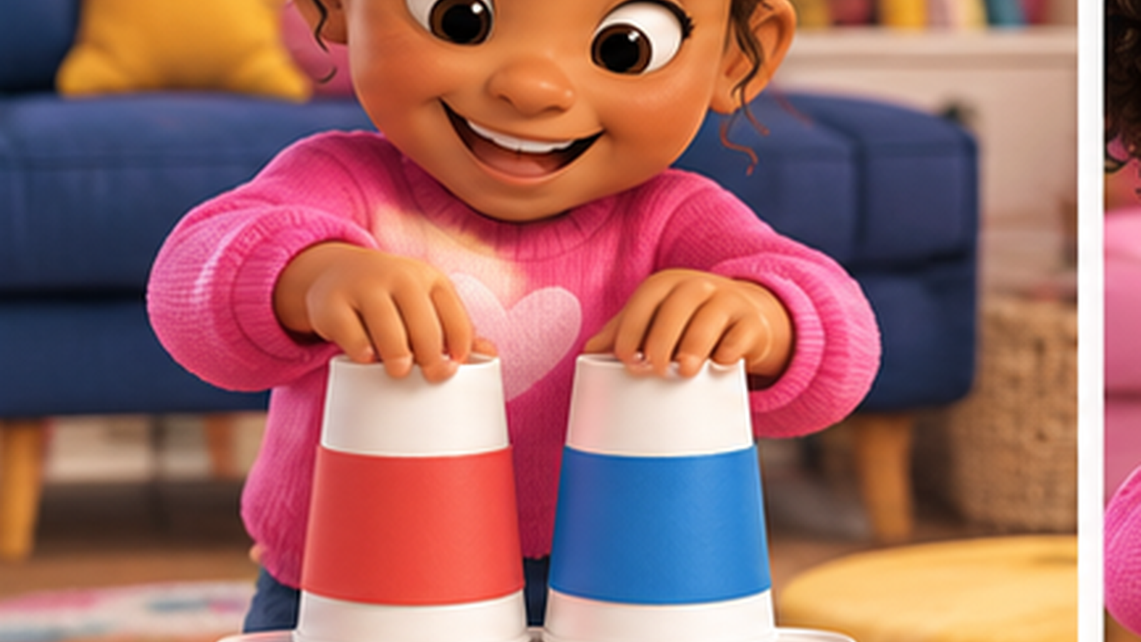 Paper Cup Pattern Building for Kids — guided practice