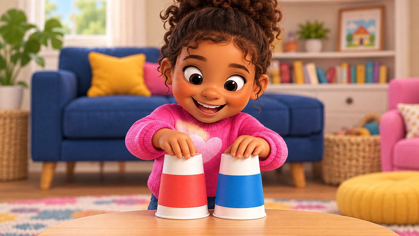 Paper Cup Pattern Building for Kids — guided practice